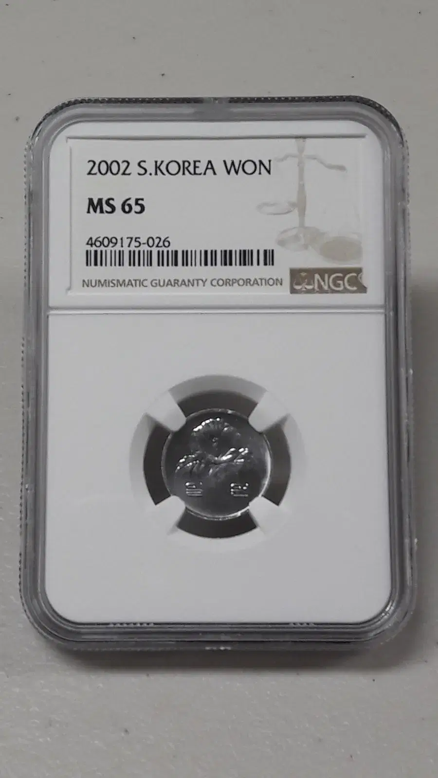 2002년 한국은행 1원 NGC MS65 미사용 주화